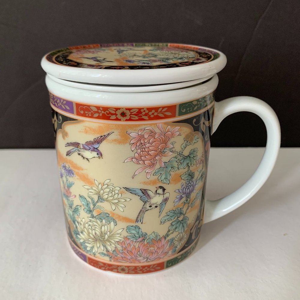 Kafuh. Japan 3 Piece Teacup. Cup, Cover, Infuser NEW IN BOX